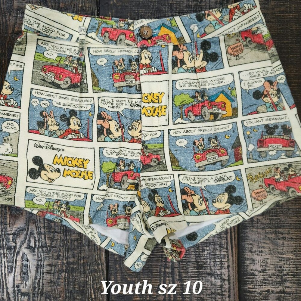 Disney Cartoon Strip Youth Zara Disney Mickey Shorts htf EUC sz 10